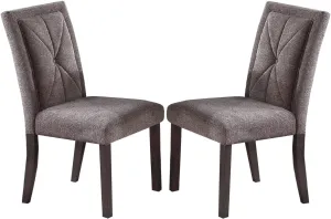 Poundex Set of 2 Fabric Dining Chair, Brown