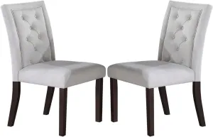 Poundex Set of 2 Fabric Dining Chair, White
