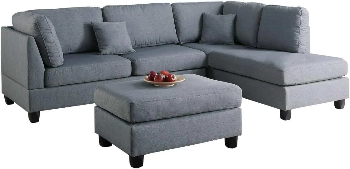 Poundex Upholstered Sofas/Sectionals/Armchairs, Grey