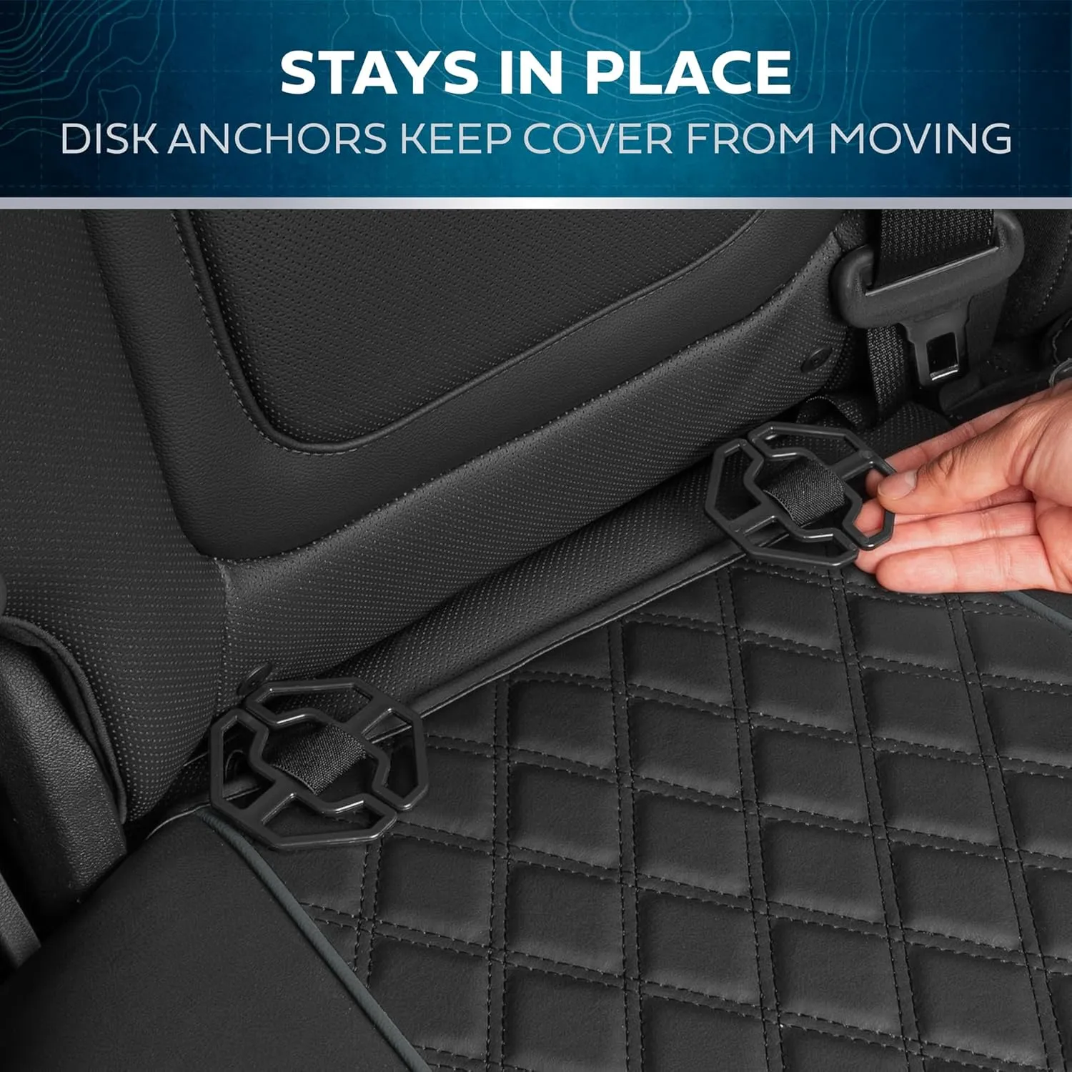 Prestige Faux Leather Seat Covers - Semi-Custom Fit Car Seat Covers Full Set - Seat Covers for Trucks & SUV PU Leather Car Seat Covers - 2 Front Seat Interior Covers & 1 Back Bench Seat Cover