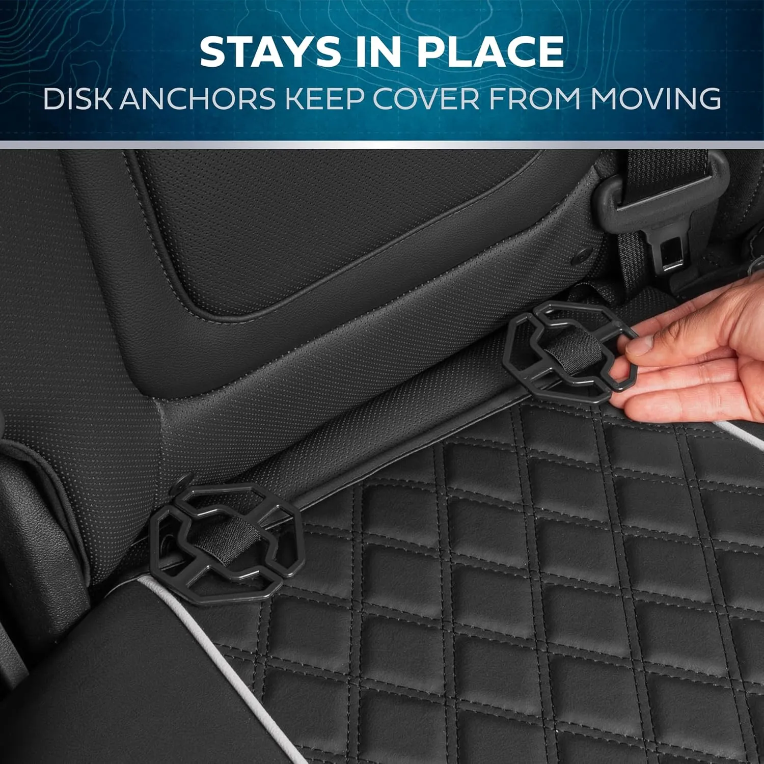 Prestige Faux Leather Seat Covers - Semi-Custom Fit Car Seat Covers Full Set - Seat Covers for Trucks & SUV PU Leather Car Seat Covers - 2 Front Seat Interior Covers & 1 Back Bench Seat Cover