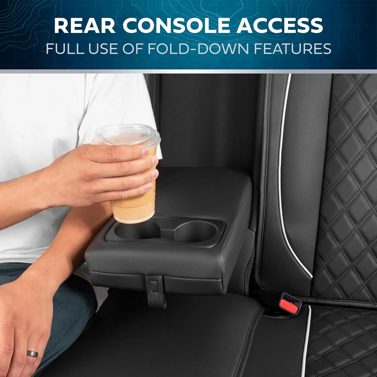 Prestige Faux Leather Seat Covers - Semi-Custom Fit Car Seat Covers Full Set - Seat Covers for Trucks & SUV PU Leather Car Seat Covers - 2 Front Seat Interior Covers & 1 Back Bench Seat Cover