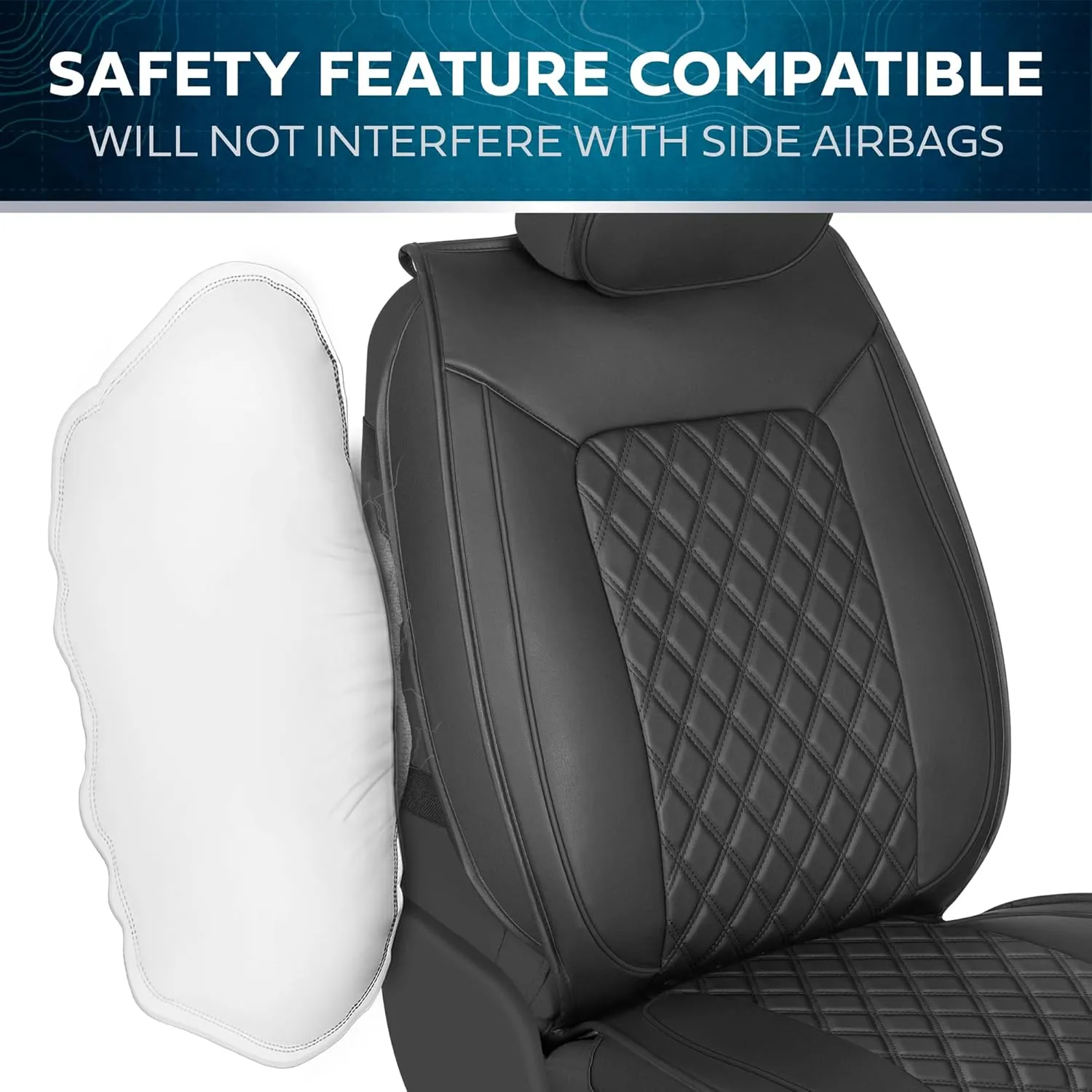 Prestige Premium Seat Covers, Semi-Custom Fit Car Seat Covers Full Set, Automotive Interior Cover for Car Truck Van SUV, Made with Faux Leather for Superior Feel & Durability - Black