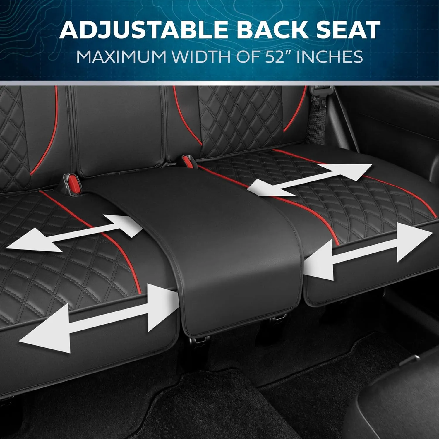 Prestige Premium Seat Covers, Semi-Custom Fit Car Seat Covers Full Set, Automotive Interior Cover for Car Truck Van SUV, Made with Faux Leather for Superior Feel & Durability - Red
