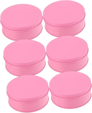 PRETYZOOM 6pcs Metal Cookie Candy Tin Large Size Cookies Basket Candy Tin Storage Box Present Wrapping