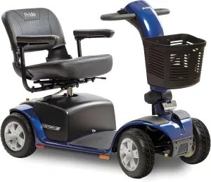 Pride Mobility Victory 10 4-Wheel Scooter - Comfort Mobility for Adults, 40 Ah Battery, 400 Lbs Weight Capacity, Viper Blue, 18"x17" Fordable Seat - SC710