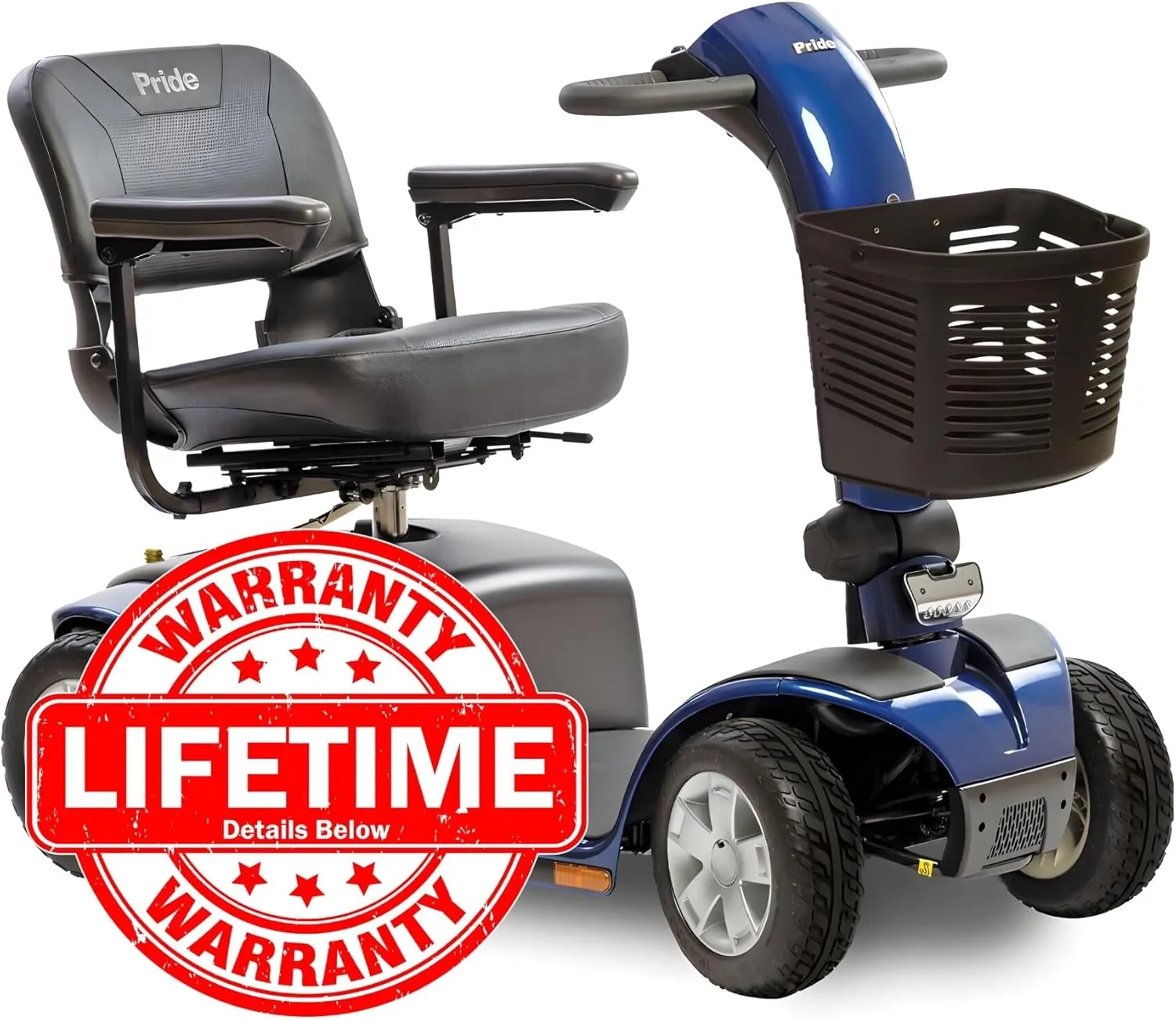Pride Mobility Victory 10 4-Wheel Scooter - Comfort Mobility for Adults, 40 Ah Battery, 400 Lbs Weight Capacity, Viper Blue, 18"x17" Fordable Seat - SC710