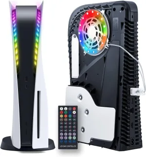 PS5 LED Light Strip, RGB Ring LED Lights Kit Accessories Compatible with PS5 Slim Console Digital Edition & Regular Edition