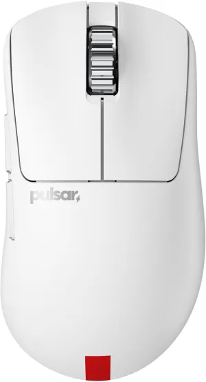 Pulsar Gaming Gears - Xlite V3 ES Wireless Gaming Mouse, Limited Edition, Ergonomic, Optical Switch, OLED Display, Driverless, PAW3395 Sensor, 100H Battery, 4K dongle Included (Medium, White)