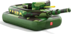 QPAU Inflatable Tank Pool Float for Adults & Kids – Ride-On Camouflage Floaty with Water Cannon, Swim Raft Toy for Boys Girls Ages 6 , Lake Beach Backyard Party Floaties