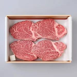 [Rapid Air Delivery] Full Blood 100% Japanese Miyazaki Wagyu Tenderloin (Filet Mignon) "A5 Grade" BMS 8-12 (12 Ounces X 4 Steaks) – Premium Japanese Beef, Expertly Trimmed – 最高級の宮崎牛A5ランク, Ships Frozen in Insulated Box with Ice Packs