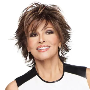 Raquel Welch Trend Setter Mid-Length Shag Wig by Hairuwear, Average Cap Size, SS9/24 Shaded Iced Café Latte