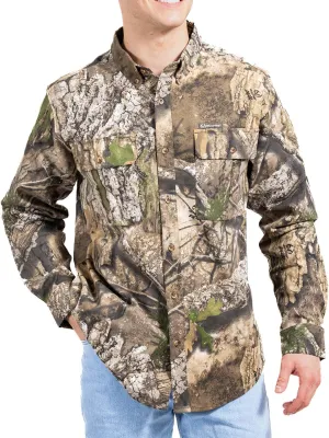 Realtree Men’s Long Sleeve Button Down Camp Shirt – Midweight, Cotton, Breathable Outdoor Shirt for Hunting and Fishing