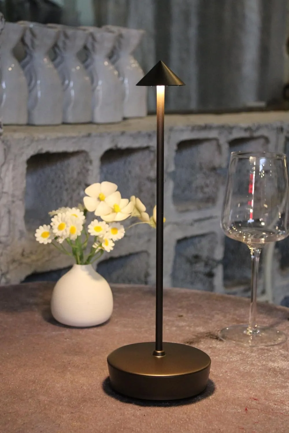 Rechargeable Cordless Table Lamp, 7000mAh Portable Led Table Light 2 Pack, Battery Operated Lamp Waterproof, Outdoor Table Lamp for Dining Restaurant Patio Bedroom Office