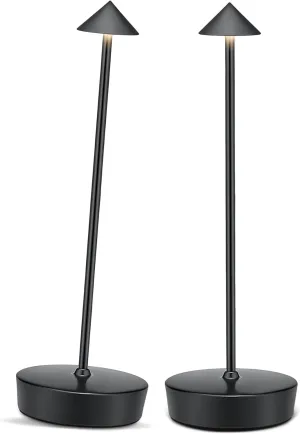 Rechargeable Cordless Table Lamp, 7000mAh Portable Led Table Light 2 Pack, Battery Operated Lamp Waterproof, Outdoor Table Lamp for Dining Restaurant Patio Bedroom Office