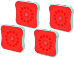 Red Motion Sensor Night Lights, Rechargeable Battery Operated Red Light for Sleep, Stick On Magnetic RedLight Night Lights for Bathroom, Bedroom, Sleep Aid, Stair, 4Pack