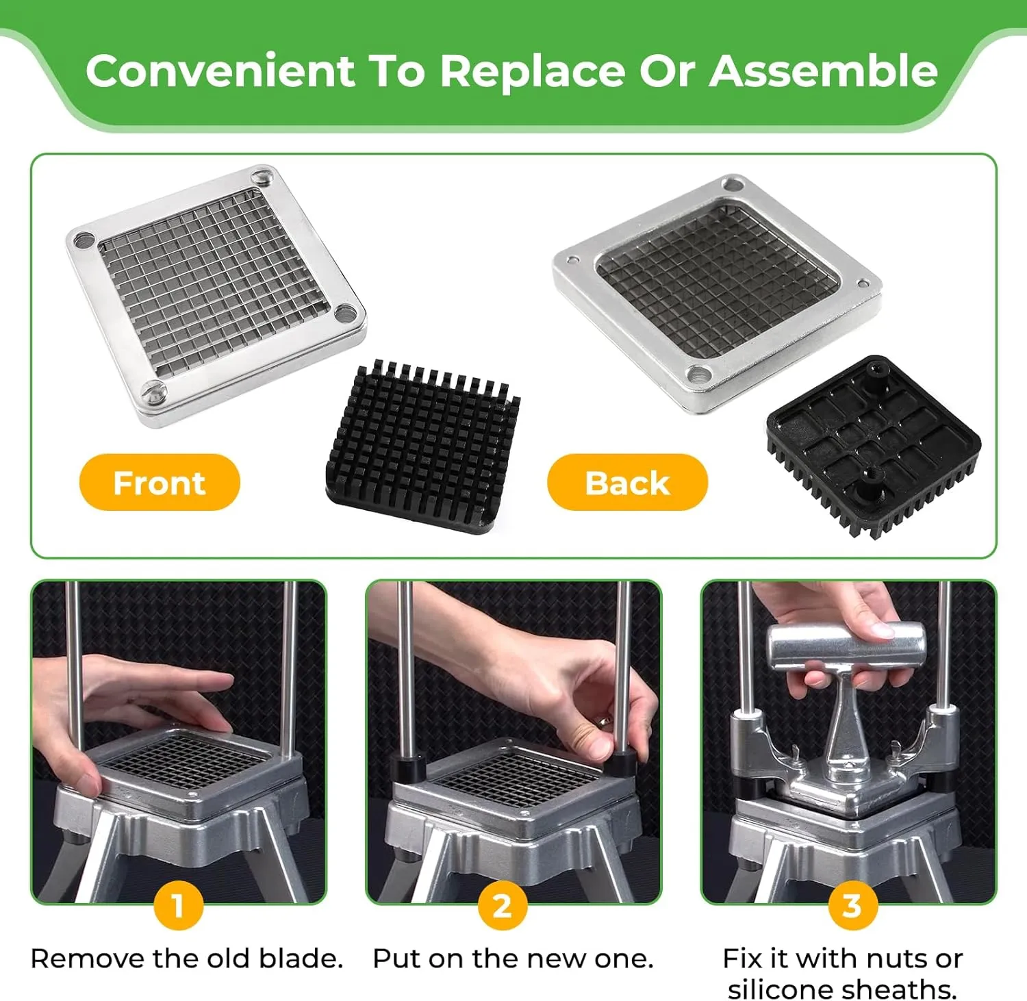 Replacement Chopper 1/4" Blade Commercial Vegetable Chopper Dicer Stainless Steel Blade for Fruit Cutting Machine Tomato French Fries Cutter