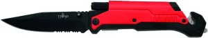 Rescue-Assisted Folding Knife 17576RS, red Aluminium Handle, 10.5 cm Black Stainless Steel Blade with Saw. with Clip and Presentation Box.