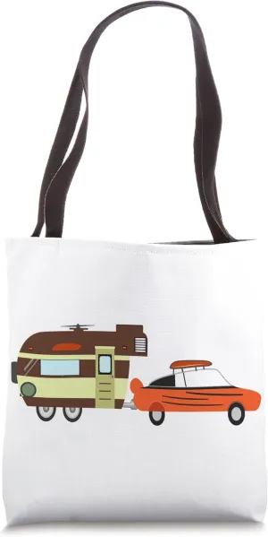 Retro Vintage Towable Camper Caravan Tote Bag