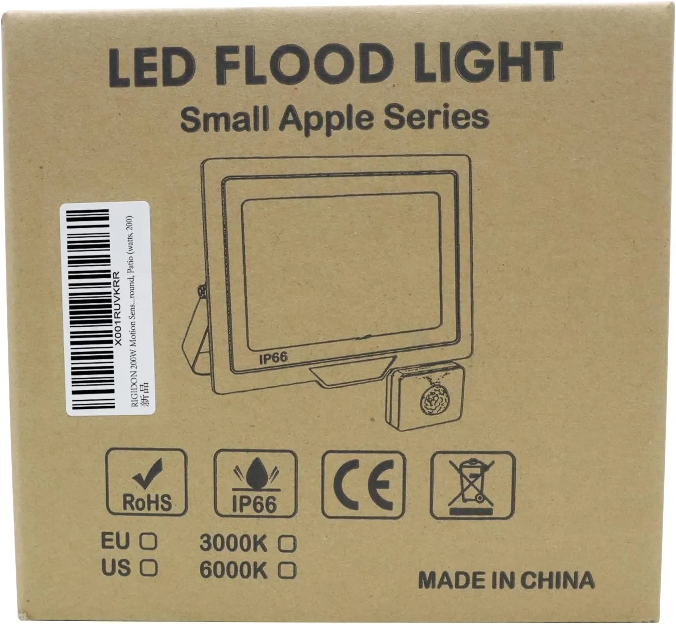RIGIDON 200W Motion Sensor Light Outdoor 20000LM Super Bright LED Flood Outdoor Lights 6000K Daylight White IP66 Waterproof Security Lights for Garden, Garage, Yard, Sports Ground (White, 200W)