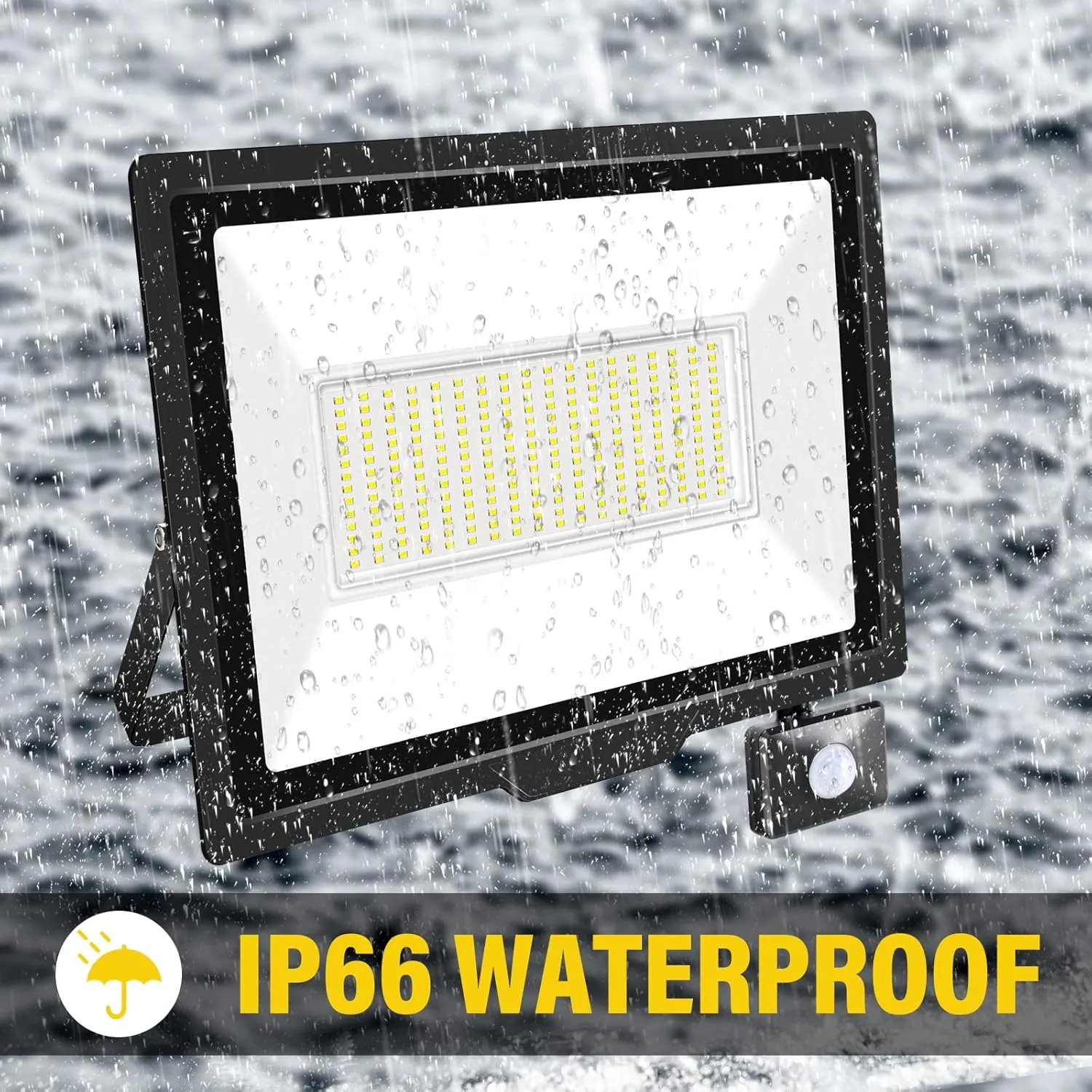 RIGIDON 200W Motion Sensor Light Outdoor 20000LM Super Bright LED Flood Outdoor Lights 6000K Daylight White IP66 Waterproof Security Lights for Garden, Garage, Yard, Sports Ground (White, 200W)