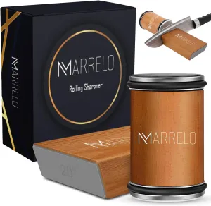 Rolling Knife Sharpener – Diamond & Ceramic Rolling Knife Sharpener Kit with 15° & 20° Magnetic Angles – Roller Sharpener for Kitchen, Chef, and Outdoor Knives – Ideal Gift for Birthday, Anniversaries