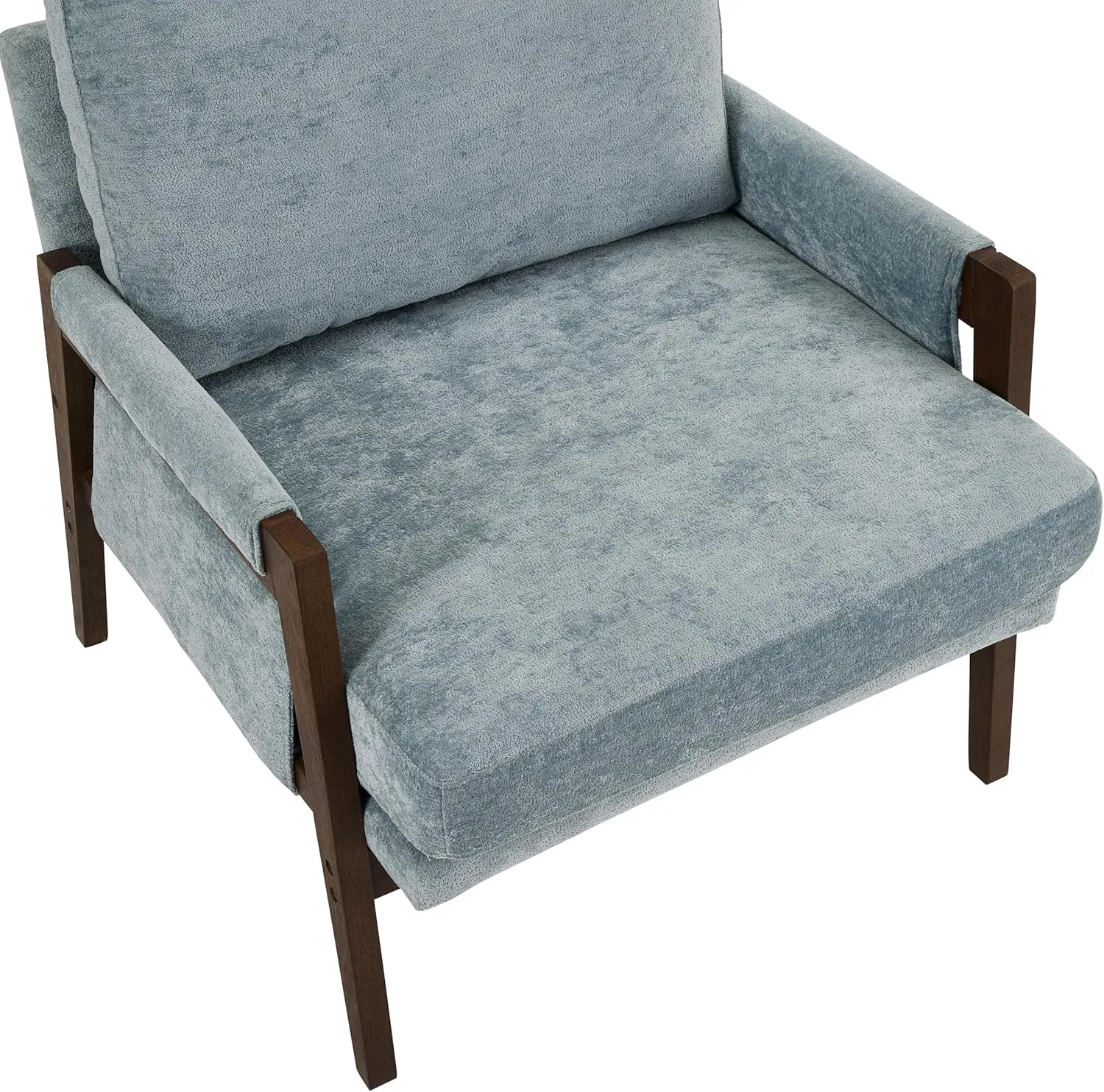 Roundhill Furniture Kelly Mid-Century Modern Velvet Accent Armchair, Blue