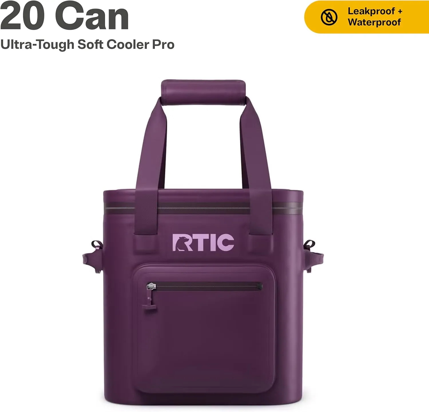 RTIC 20 Can Ultra-Tough Soft Cooler Pro, Insulated, Waterproof, Leak Proof, Portable Floating Bag for Beverage, Drink, Lunch, Outdoor, Beach, Car,Camping, Picnic, Fishing, Boat