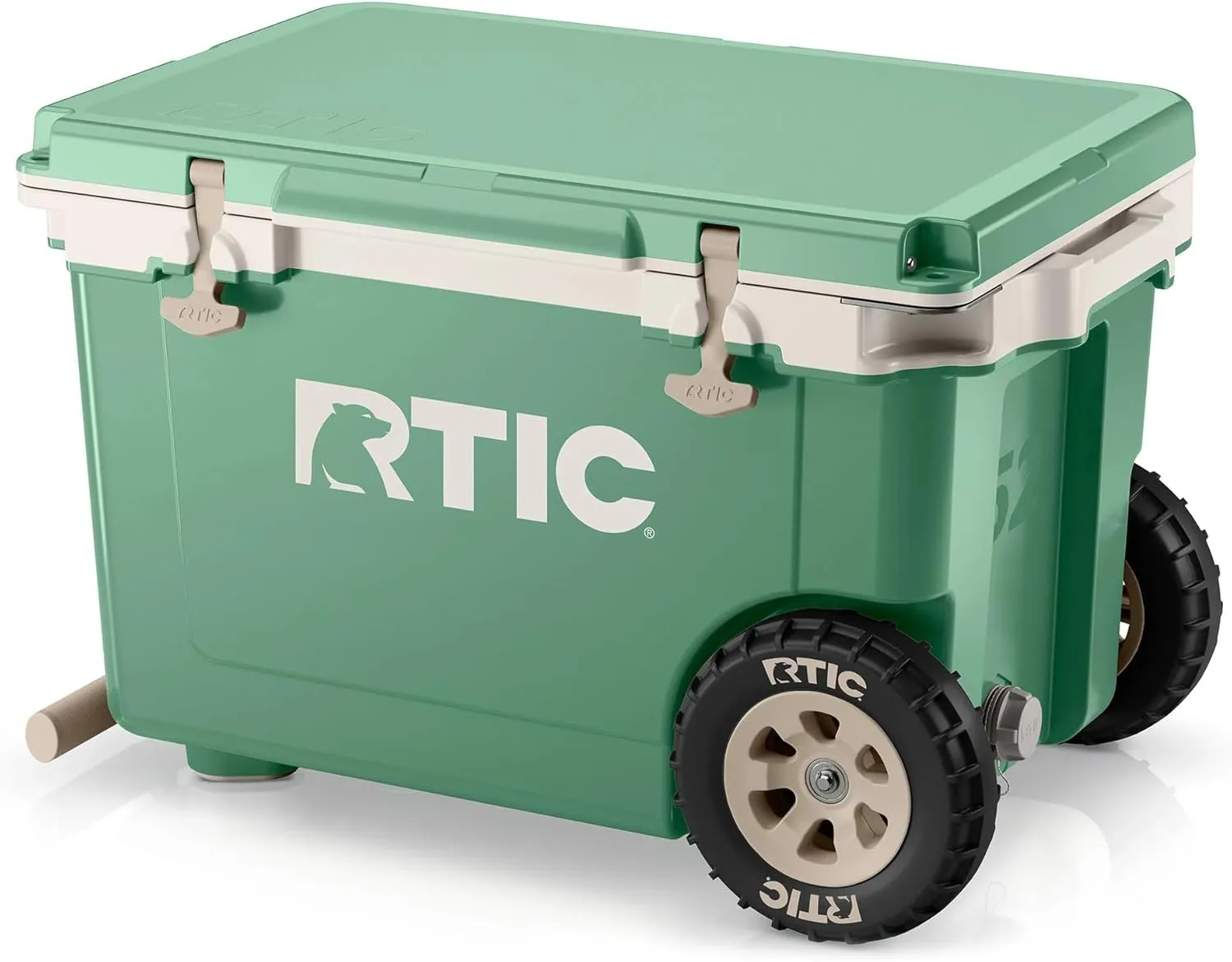 RTIC 52 Quart Ultra-Light Wheeled Hard Cooler Insulated Portable Ice Chest Box for Beach, Drink, Beverage, Camping, Picnic, Fishing, Boat, Barbecue, 30% Lighter Than Rotomolded Coolers