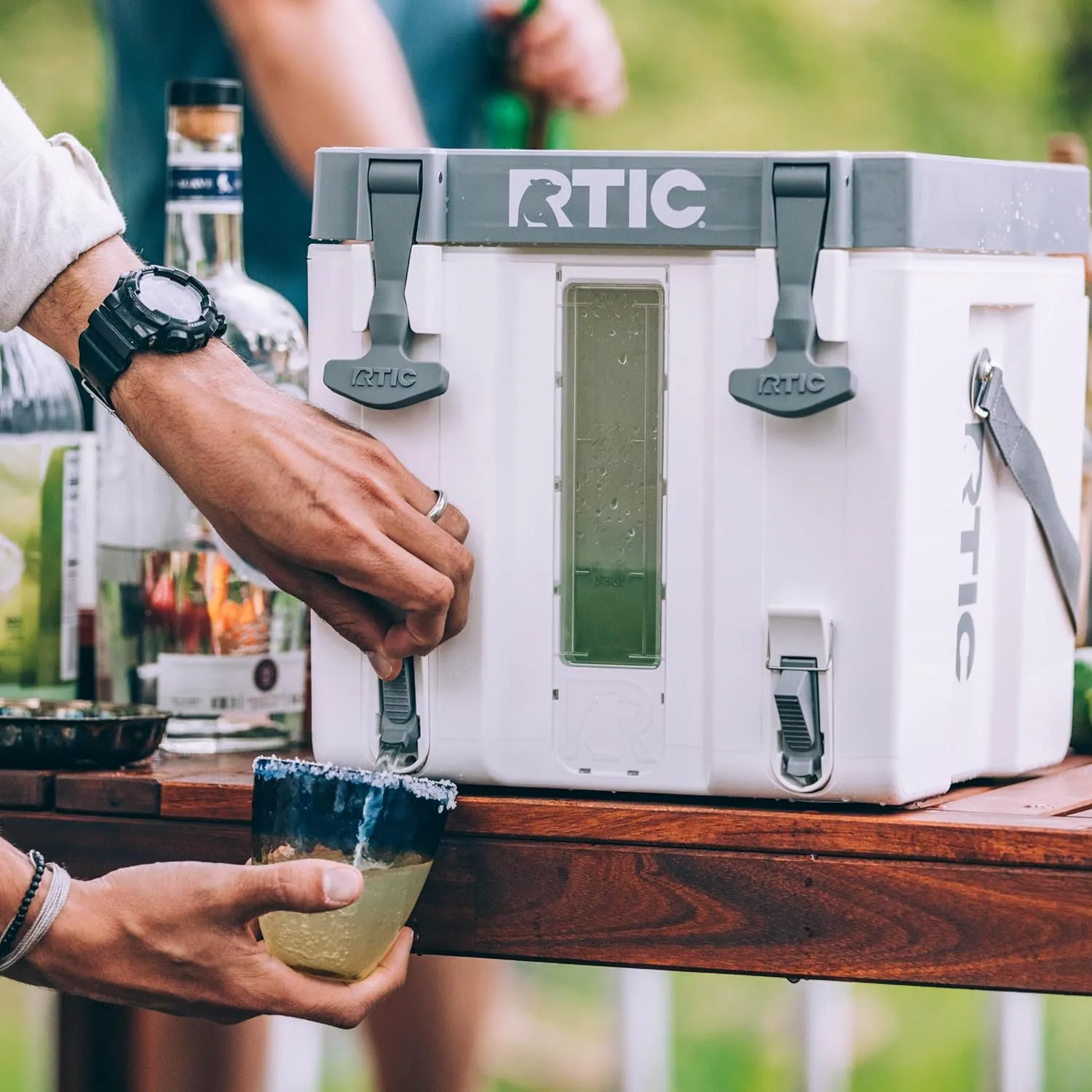 RTIC Halftime Water Cooler 3 Gallon Portable Carrier Container, Drink Beverage Dispenser, Stackable with 2 Taps, Bottleless, BPA-Free, for Sports, Camping, BBQ, Parties, Picnic, Beach