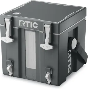 RTIC Halftime Water Cooler Portable Carrier Container, Drink Beverage Dispenser, Stackable with 2 Taps, Bottleless, BPA-Free, for Sports, Camping, BBQ, Parties, Picnic, & More, Dark Grey & Cool Grey