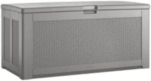 Rubbermaid Extra Large Resin Outdoor Storage Deck Box (134 Gal), Weather Resistant, Gray, Deck Organization for Home/Backyard/Pool Chemicals/Toys/Garden Tools/Porch/Patio Cushions