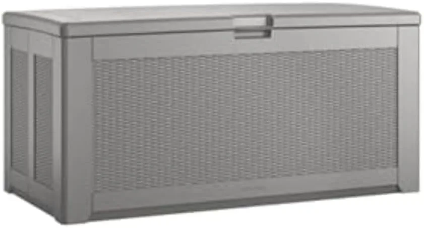 Rubbermaid Extra Large Resin Outdoor Storage Deck Box (134 Gal), Weather Resistant, Gray, Deck Organization for Home/Backyard/Pool Chemicals/Toys/Garden Tools/Porch/Patio Cushions