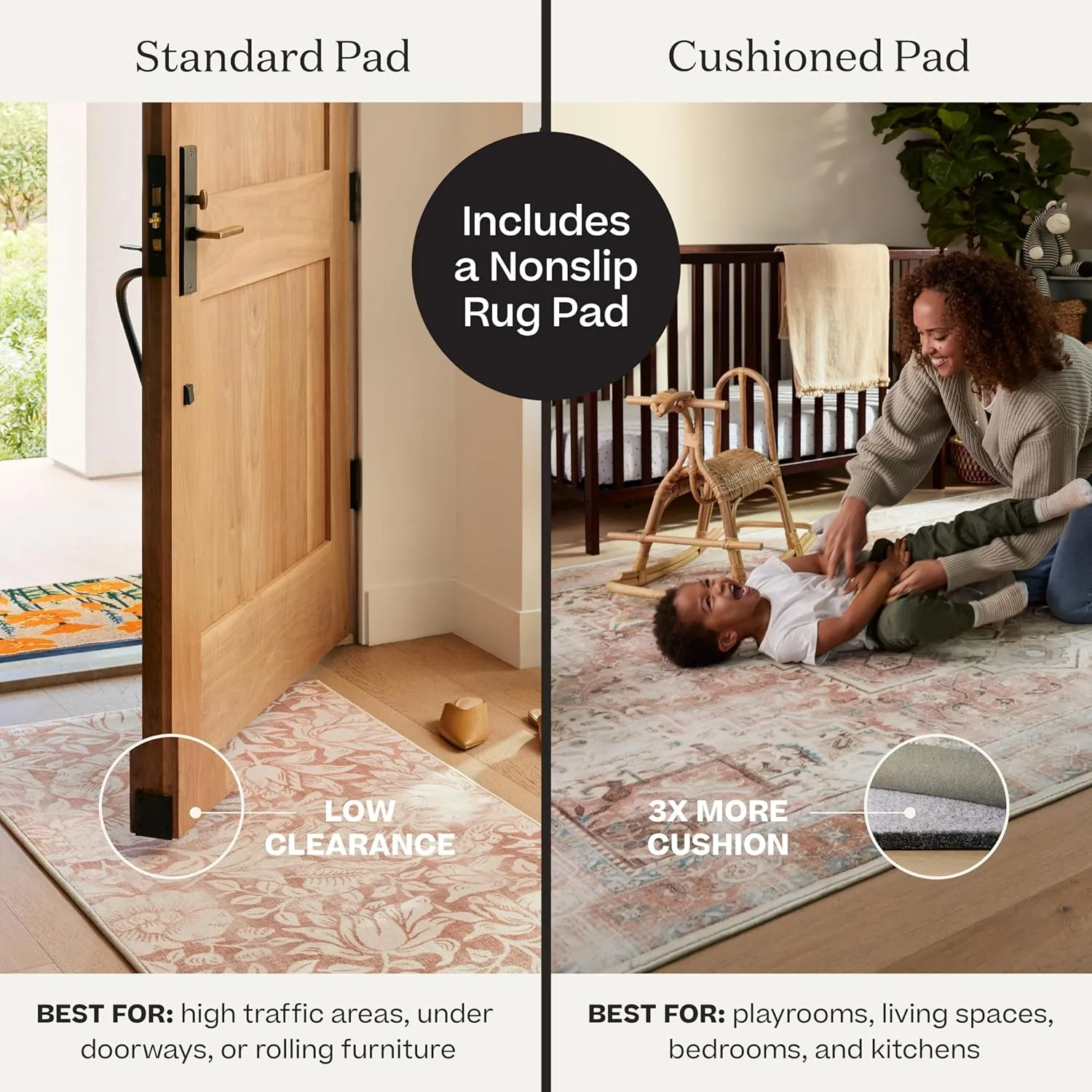 Ruggable Washable 2x7 Runner Rug, Sarrah Hazel, Premium Vintage Rugs for Hallway, Kitchen, Entryway, Living Room, Bedroom, Office with Gripper Non Slip Pad