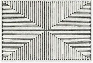 Ruggable x Jonathan Adler Washable 2x3 Area Rug, Black and White, Premium Modern Rugs for Living Room, Bedroom, Kitchen, Office, Classroom with Gripper Non Slip Pad, Inkdrop Black & Ivory