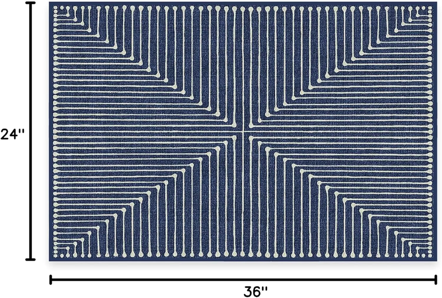 Ruggable x Jonathan Adler Washable 2x3 Area Rug, Inkdrop Lapis Blue, Premium Rugs for Living Room, Bedroom, Kitchen, Office, Classroom with Gripper Non Slip Pad
