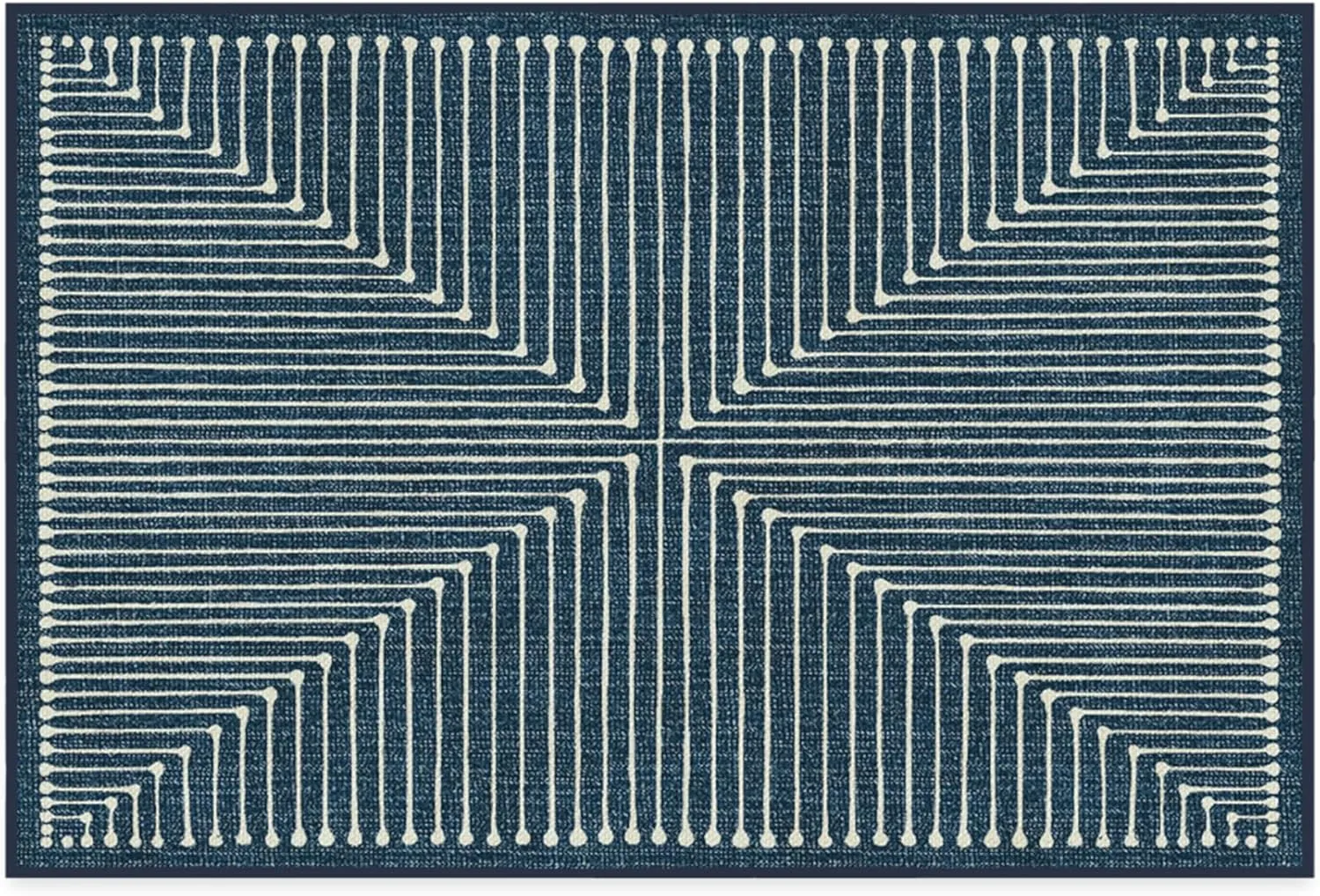 Ruggable x Jonathan Adler Washable 2x3 Area Rug, Inkdrop Lapis Blue, Premium Rugs for Living Room, Bedroom, Kitchen, Office, Classroom with Gripper Non Slip Pad