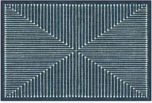 Ruggable x Jonathan Adler Washable 2x3 Area Rug, Inkdrop Lapis Blue, Premium Rugs for Living Room, Bedroom, Kitchen, Office, Classroom with Gripper Non Slip Pad