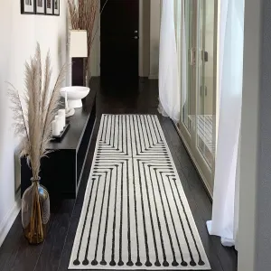 Ruggable x Jonathan Adler Washable 2x7 Runner Rug, Black and White, Premium Rugs for Hallway, Kitchen, Entryway, Living Room, Bedroom, Office with Gripper Non Slip Pad, Inkdrop Black & Ivory