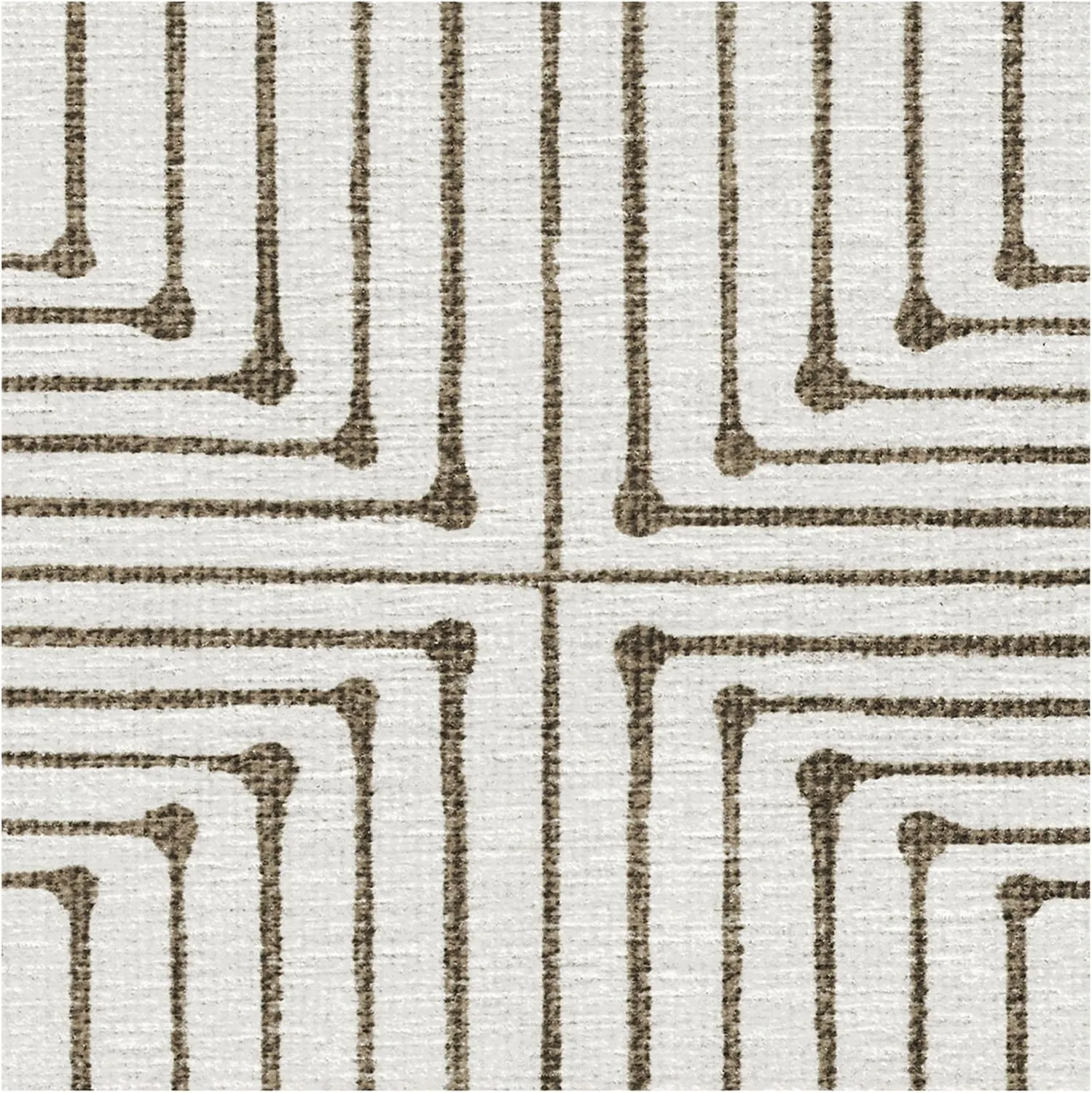 Ruggable x Jonathan Adler Washable 3x5 Area Rug, Inkdrop Camel & Ivory, Premium Modern Rugs for Living Room, Bedroom, Kitchen, Office, Classroom with Gripper Non Slip Pad