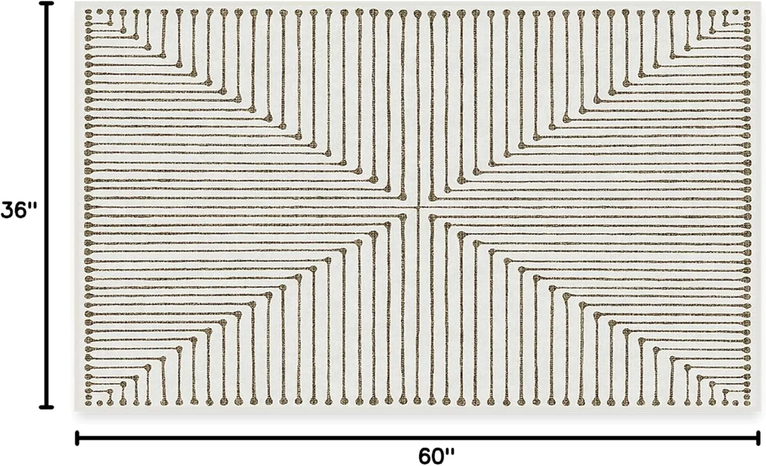 Ruggable x Jonathan Adler Washable 3x5 Area Rug, Inkdrop Camel & Ivory, Premium Modern Rugs for Living Room, Bedroom, Kitchen, Office, Classroom with Gripper Non Slip Pad