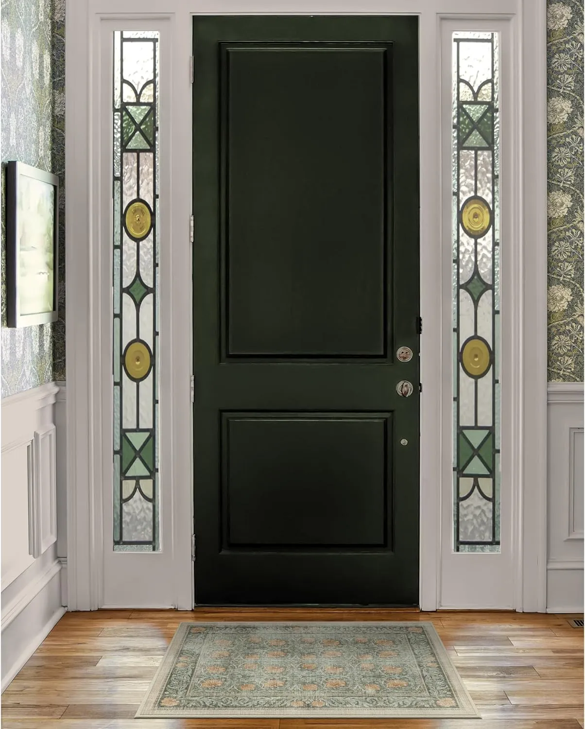 Ruggable x Morris & Co Washable 2x3 Area Rug, Pimpernel Vintage Green, Premium Rugs for Living Room, Bedroom, Kitchen, Office, Classroom with Gripper Non Slip Pad