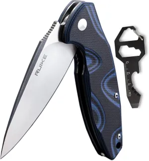 Ruike Small Pocket Folding Knife Tactical Knives Liner Lock 14C28N Stainless Steel with Pocket Clip Survival Scouts Knife Outdoor Mini ecd Ruike P105-Q add Multi Knife