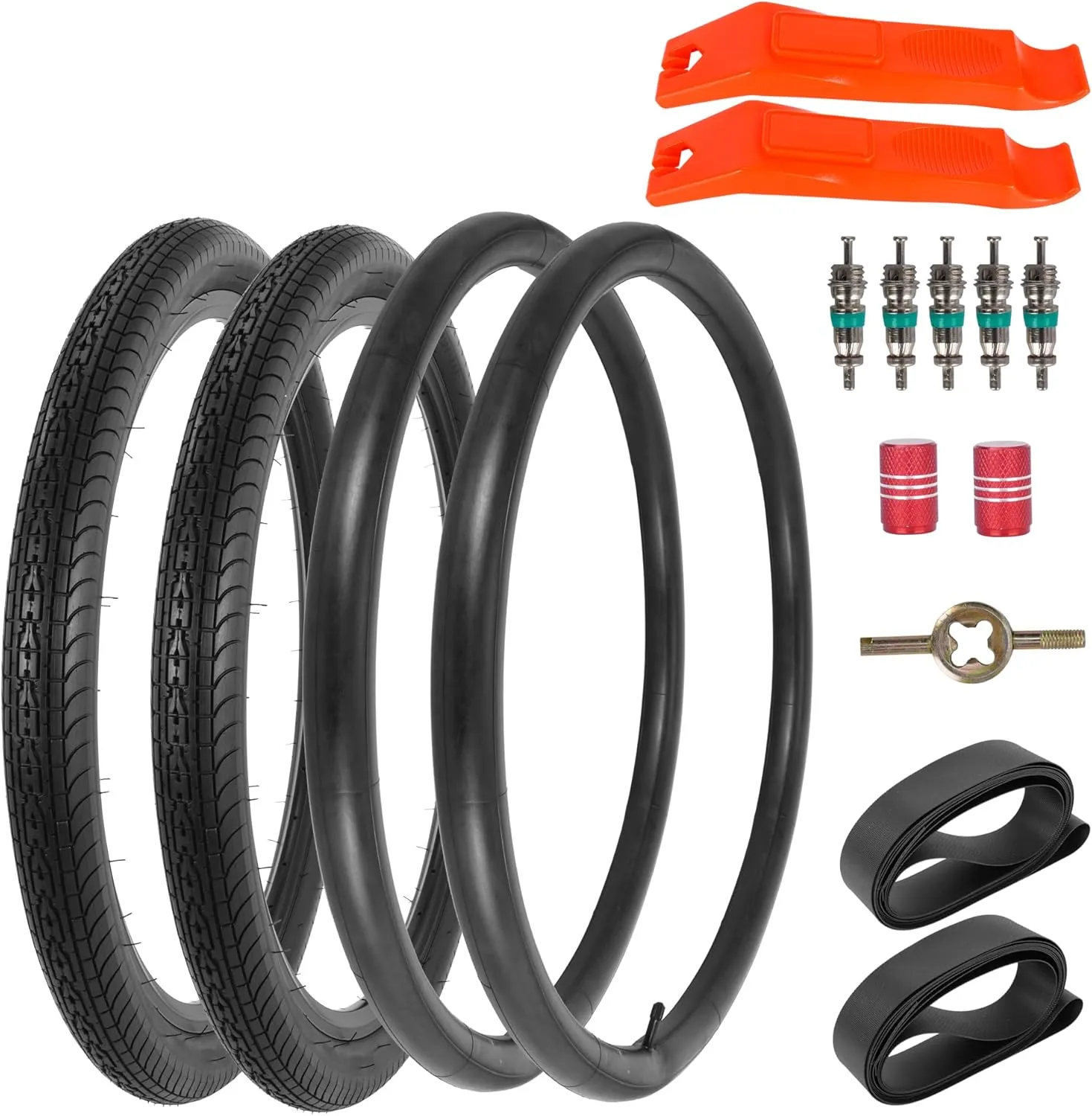 RUTU 2 Pack 26x2.35 Folding Bike Tires with Inner Tubes, 26 Inch Cruiser Bike Tire, 59-559 Bicycle Tires for Beach Bikes Hybrid Bicycles 26x2.30 26x2.35 26x2.40 2-PCS