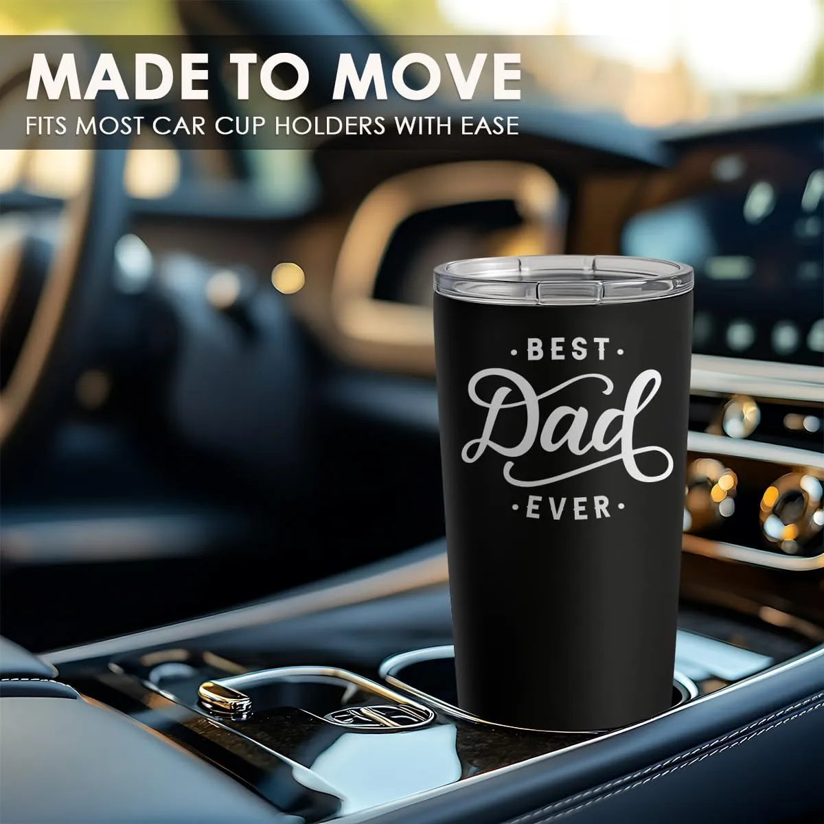 SANDJEST Dad Tumbler Gifts for Dad from Daughters Sons - 20oz Stainless Steel Insulated Coffee Travel Mug Christmas, Birthday, Father's Day Gift