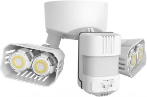 SANSI 28W 3500LM Motion Sensor Outdoor Lights, Flood Lights Outdoor Motion Sensor Security Lights Detector with 4 Mode 350W Equiv 5000K, IP65 Waterproof for Soffit, Garage, Yard (White) Hardwired