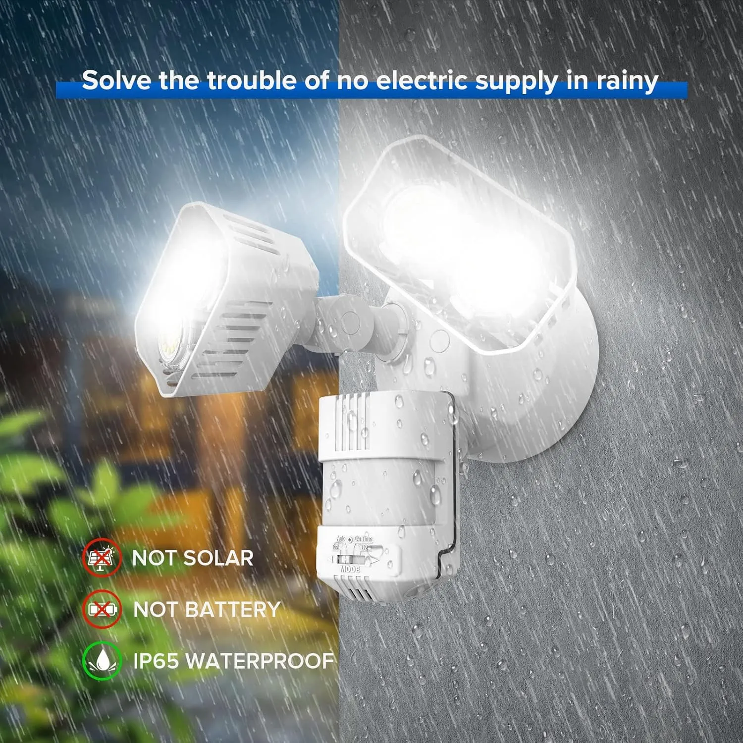 SANSI 28W 3500LM Motion Sensor Outdoor Lights, Flood Lights Outdoor Motion Sensor Security Lights Detector with 4 Mode 350W Equiv 5000K, IP65 Waterproof for Soffit, Garage, Yard (White) Hardwired