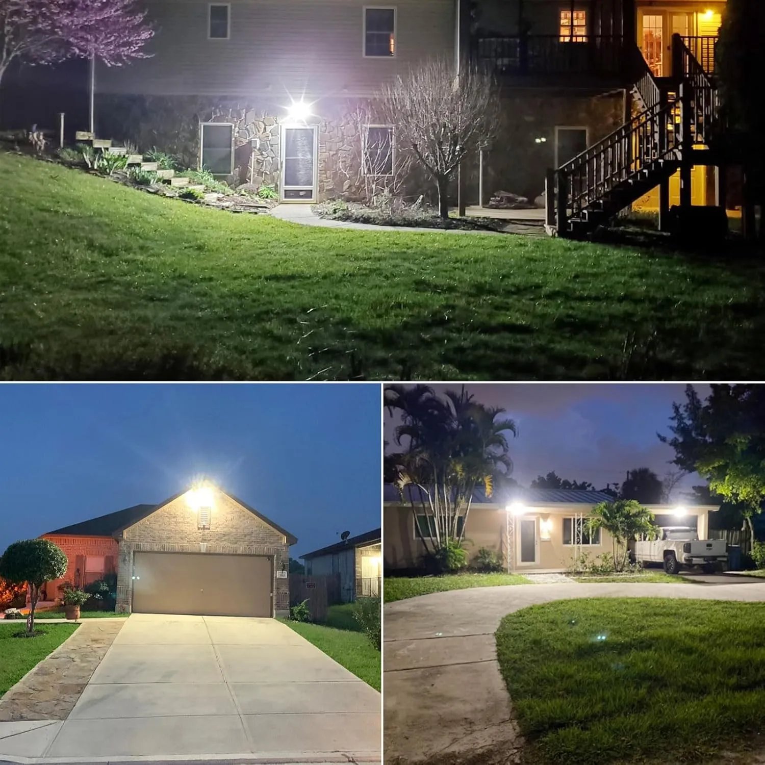 SANSI 55W Motion Sensor Outdoor Lights 7000LM Super Bright LED Security Lights, 5000K Dusk to Dawn Flood Light, 4 Modes,Wide 320°Angle Illumination, for Yard, Patio, Garage, Doorways Wired Not Solar
