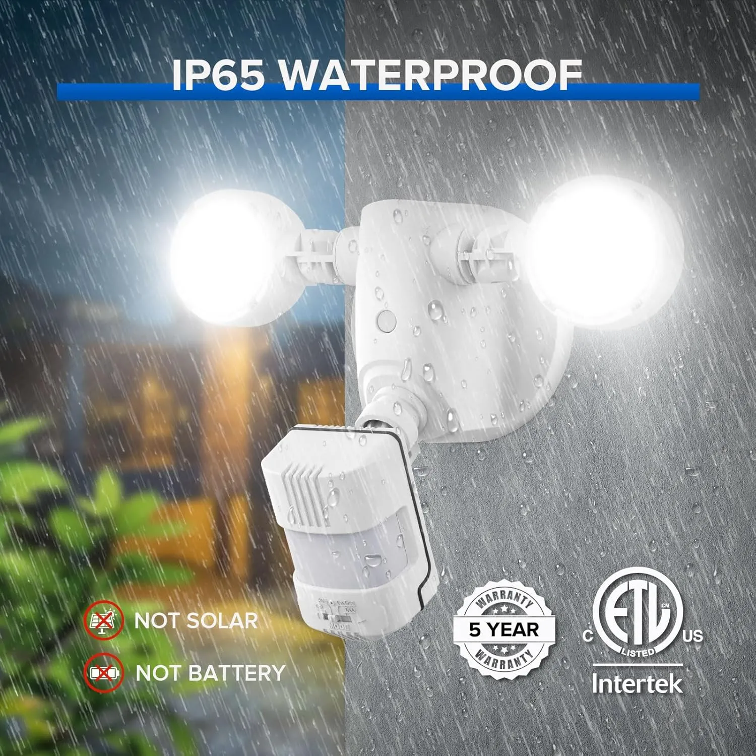 SANSI Upgraded 25W Motion Sensor Outdoor Light 3000LM Flood Lights Outdoor, 5000K Dusk to Dawn Security Light, 4 Modes, 320°Wide Angle Illumination Super Bright for Garage Yard Patio Wired Not Solar