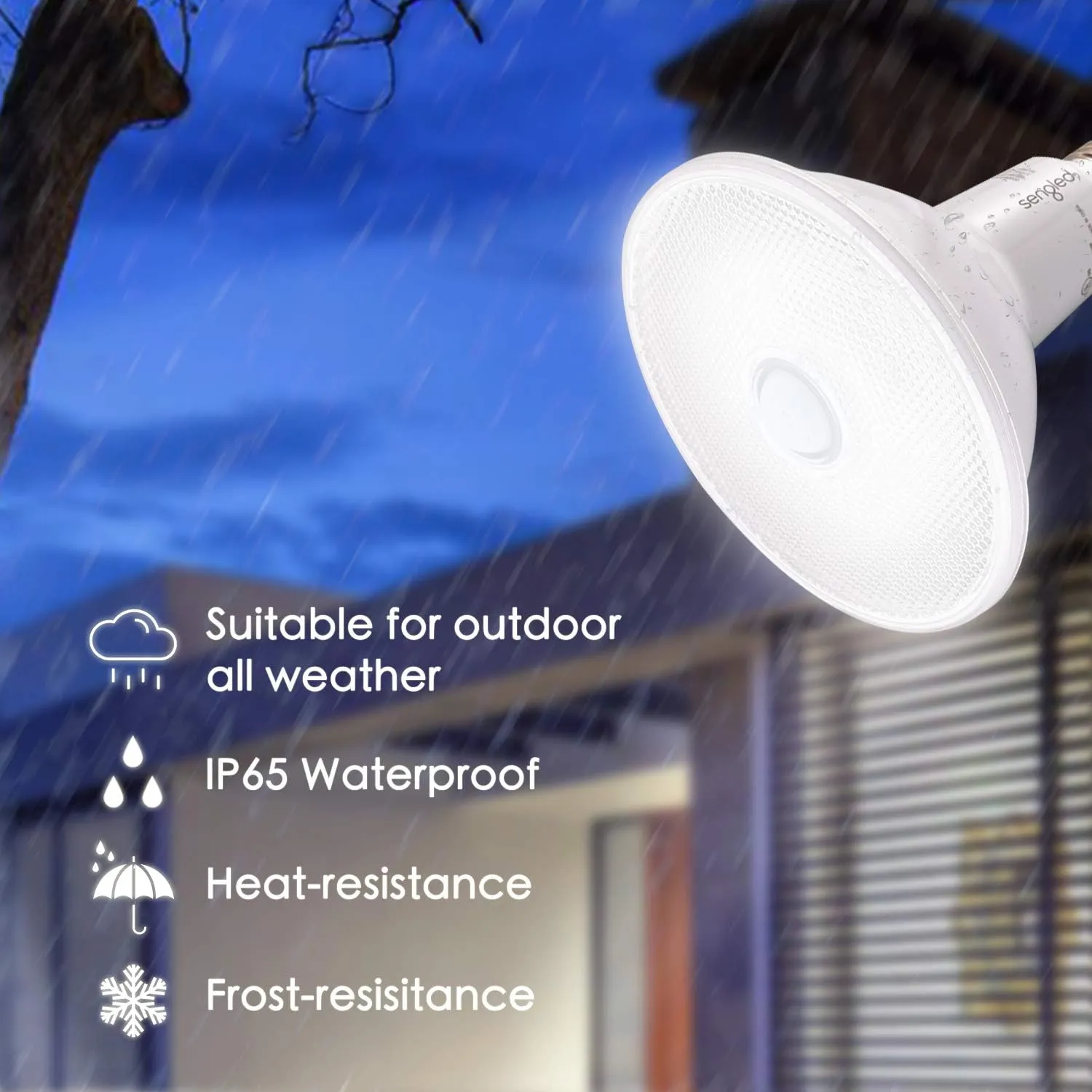 Sengled Motion Sensor Flood Light Bulbs, Dusk to Dawn LED Security Light E26 Base PAR38 Motion Activated 5000K Daylight,1500LM, Waterproof for indoor-outdoor, 2 Pack 4th Gen